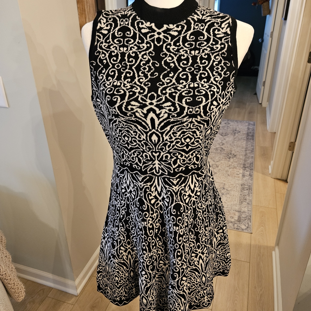 Xhilaration Black and White Sweater Dress